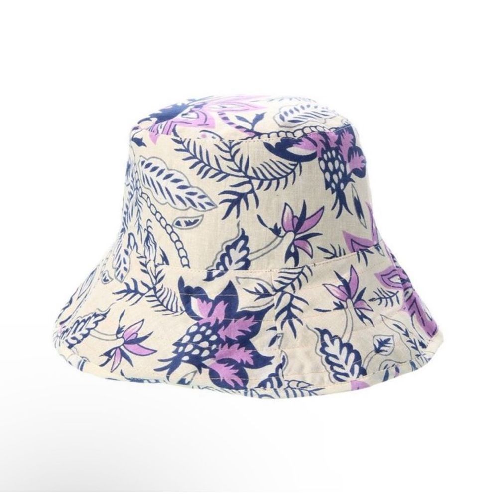 Hat Attack Printed Floral Bucket in Blue One Size